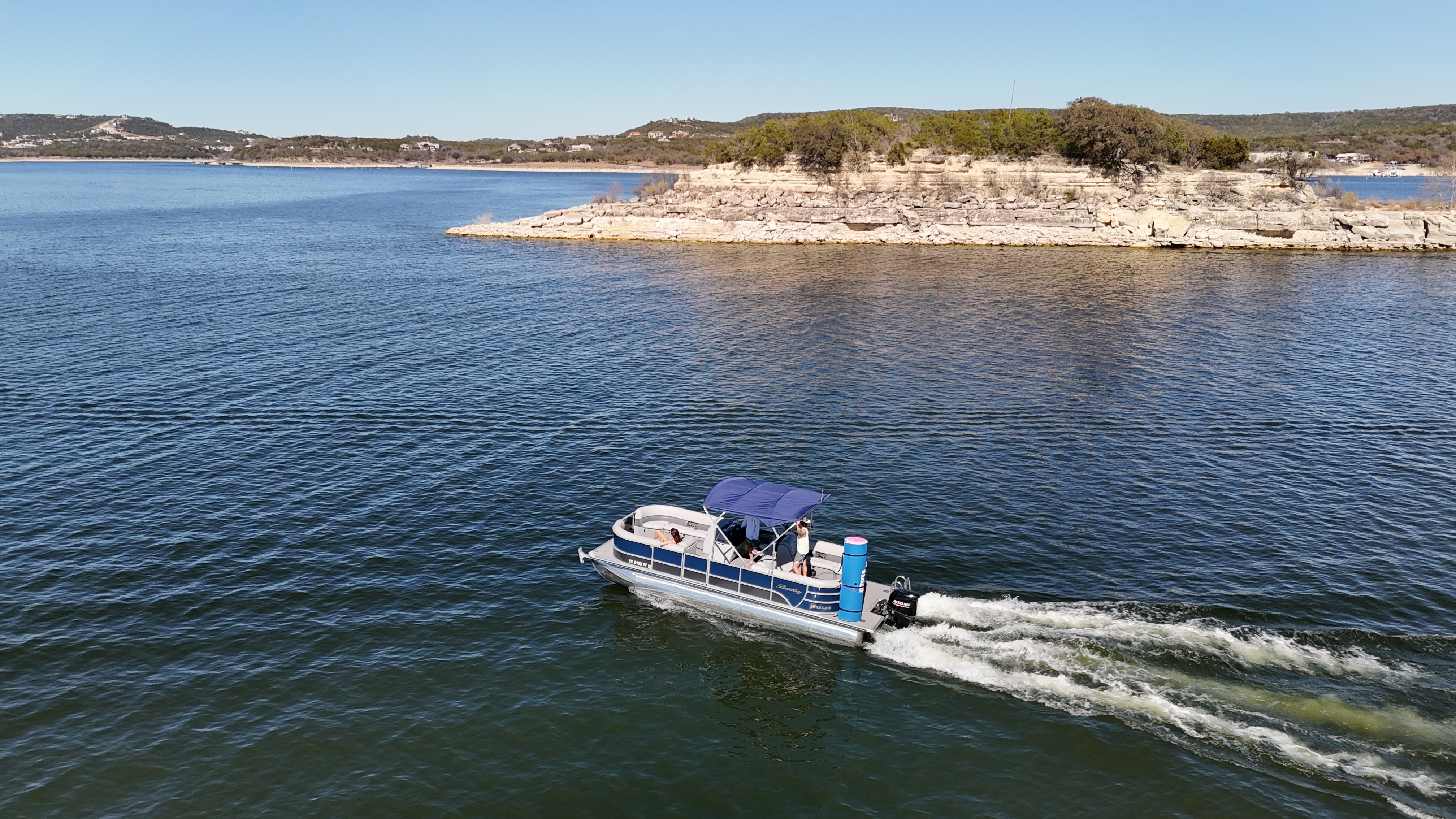 Aerial view of Lake Travis boat tour
