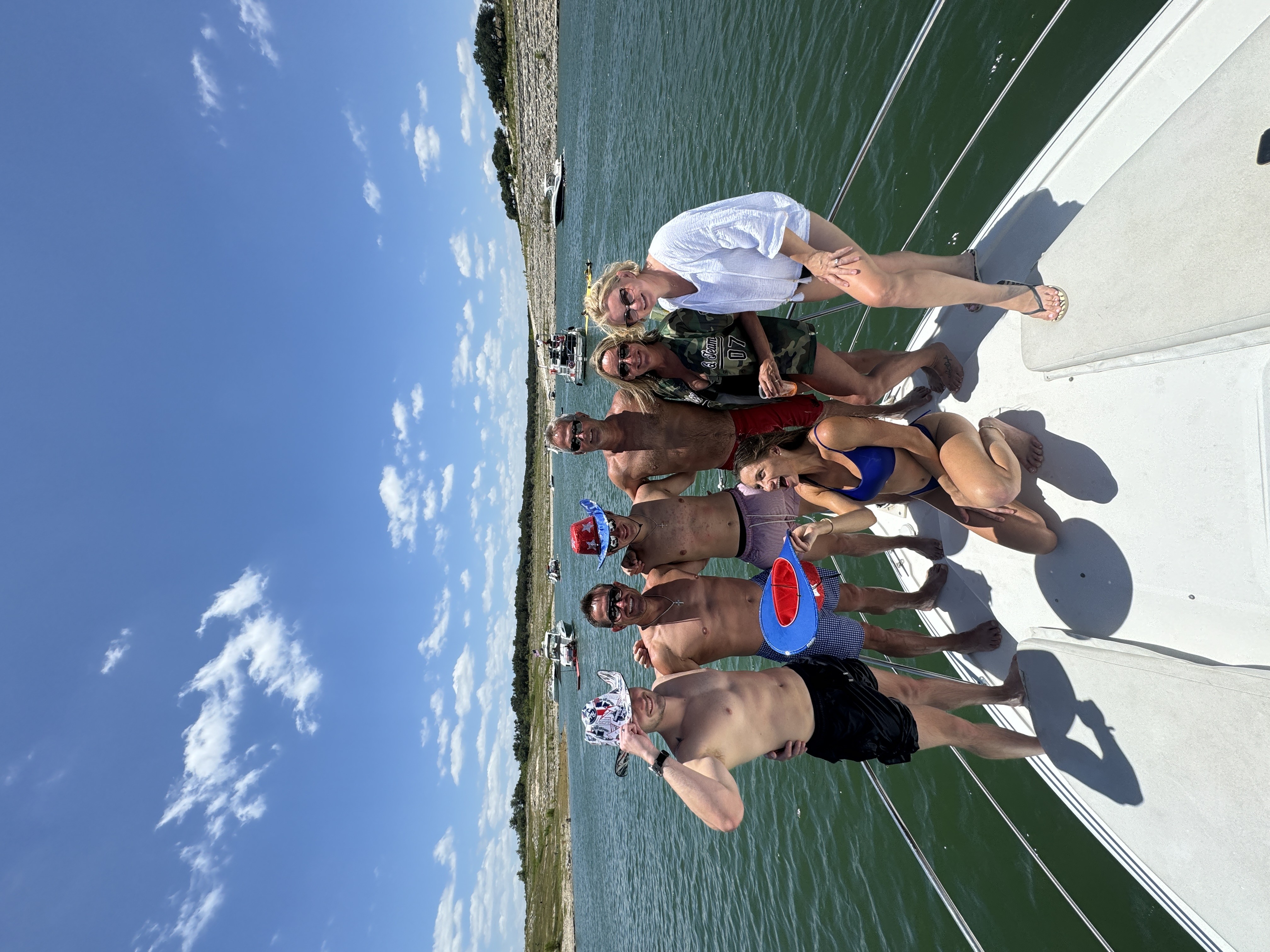 Family enjoying a boat tour on Lake Travis Austin Texas
